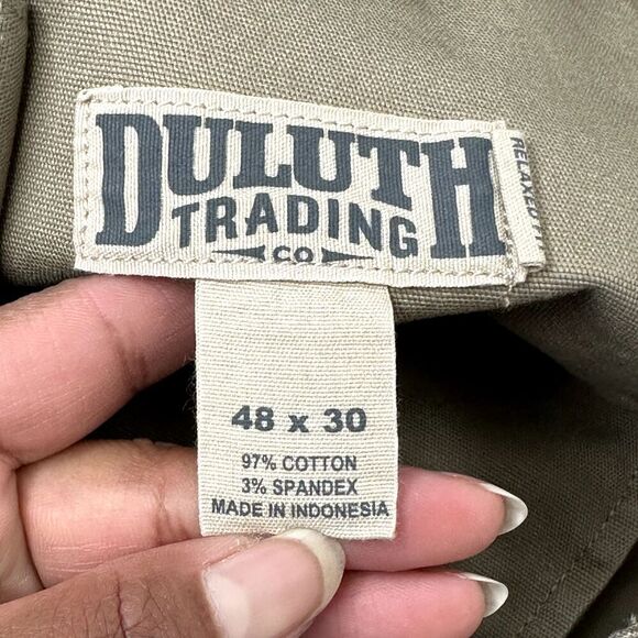 Duluth Trading Flex Fire Hose Cargo Pants Men's 48X30 Khaki Relaxed Fit Work - Picture 7 of 11